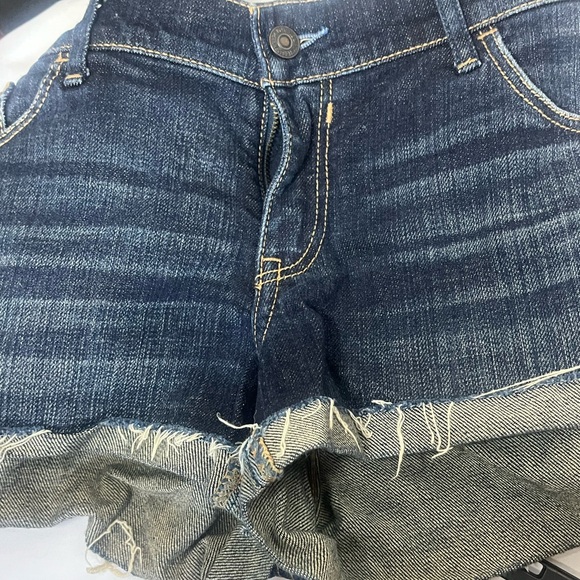 NEW Abercrombie & Fitch Blue Jean Shorts Distressed Cut-Off - Picture 2 of 8